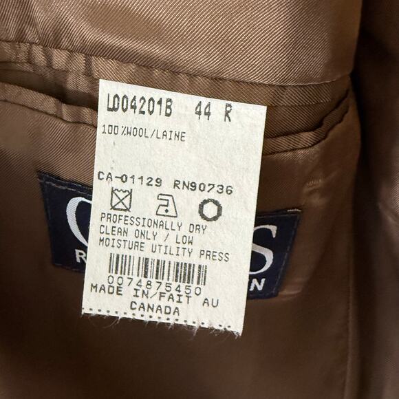 Vintage Chaps Ralph Lauren Jacket 44R Tweed Virgin Wool Blazer Sport Coat Brown - Picture 5 of 16